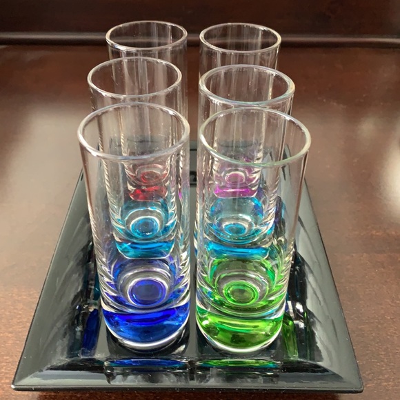 NEW!! Set of 6 Shot Glasses with Tray - Picture 2 of 5